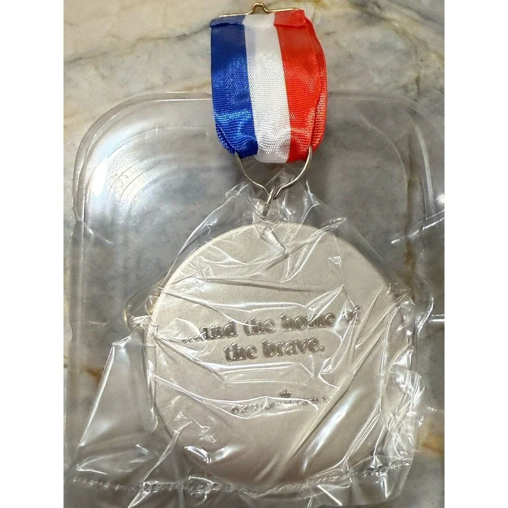 Hallmark Medal for America Keepsake Ornament Christmas 2002 Metal Pewter New,Box